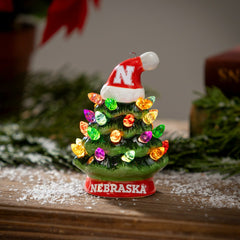 4" Mini LED Tabletop Christmas Tree, Set of 2, University of Nebraska - Collegiate Home