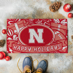 University of Nebraska Holiday PVC Mat, 28"x16" - Collegiate