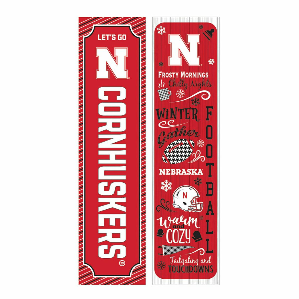 University of Nebraska 46" Double Sided Leaner, Winter Seasonal - Collegiate Home