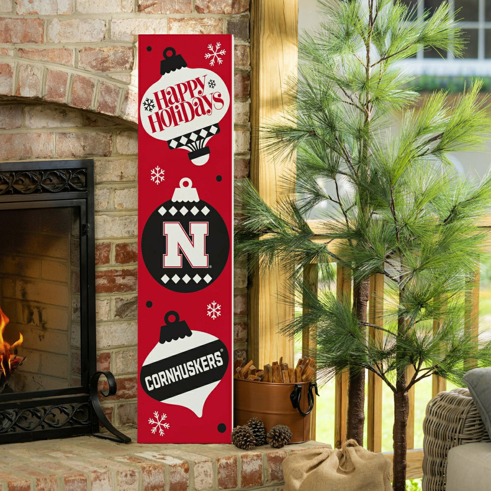 University of Nebraska 47" Double Sided Leaner, Christmas - Collegiate Home