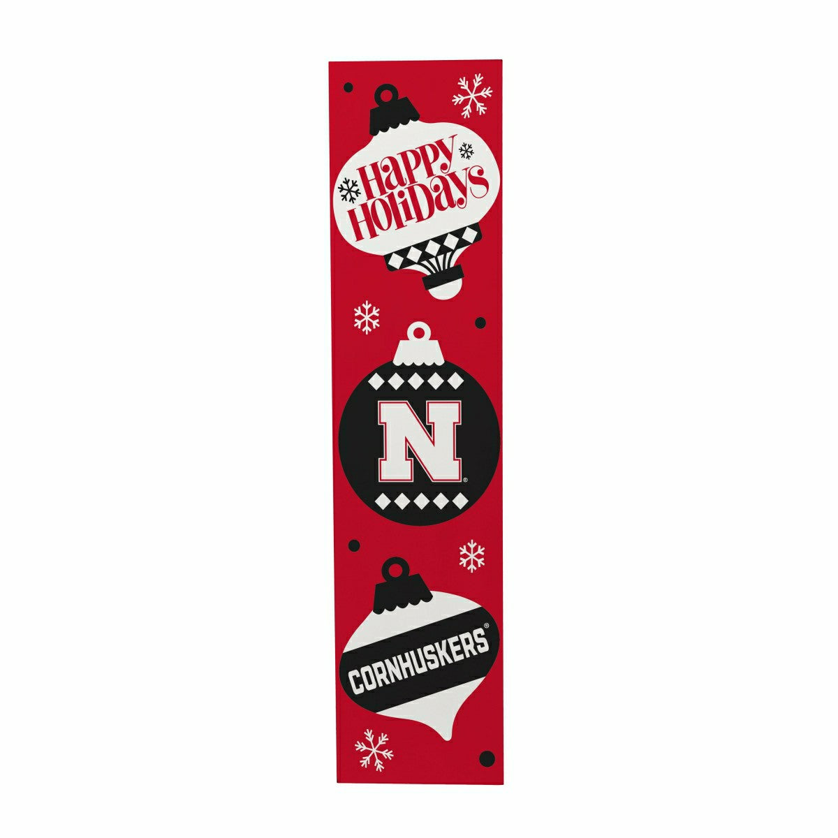 University of Nebraska 47" Double Sided Leaner, Christmas - Collegiate Home