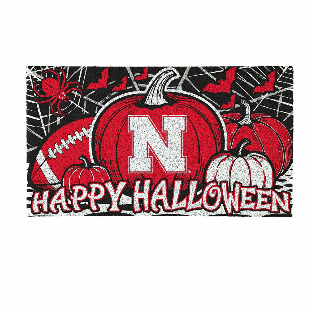 University of Nebraska Halloween PVC Mat, 28"x16" - Collegiate