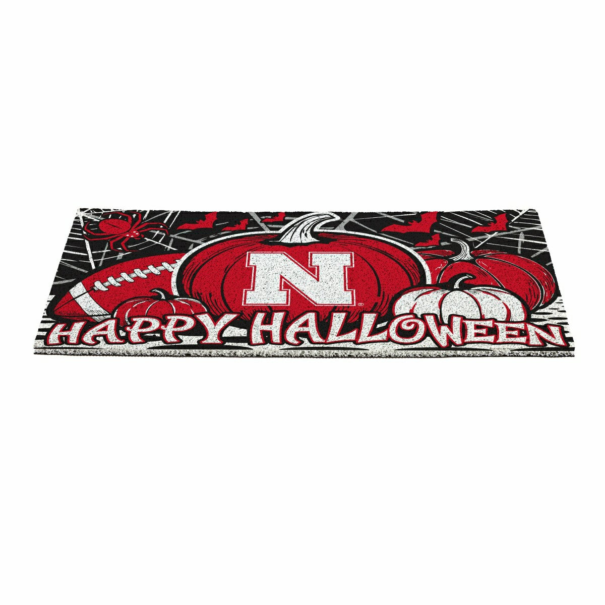 University of Nebraska Halloween PVC Mat, 28"x16" - Collegiate