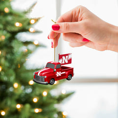 University of Nebraska Rally Truck Ornament, Set of 2 - Collegiate Home