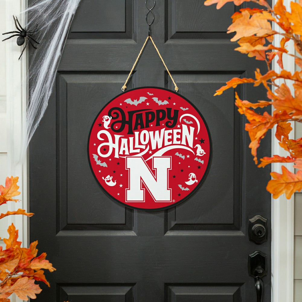 University of Nebraska Halloween Round Door Décor with Hanging Rope, 1 - Collegiate Home