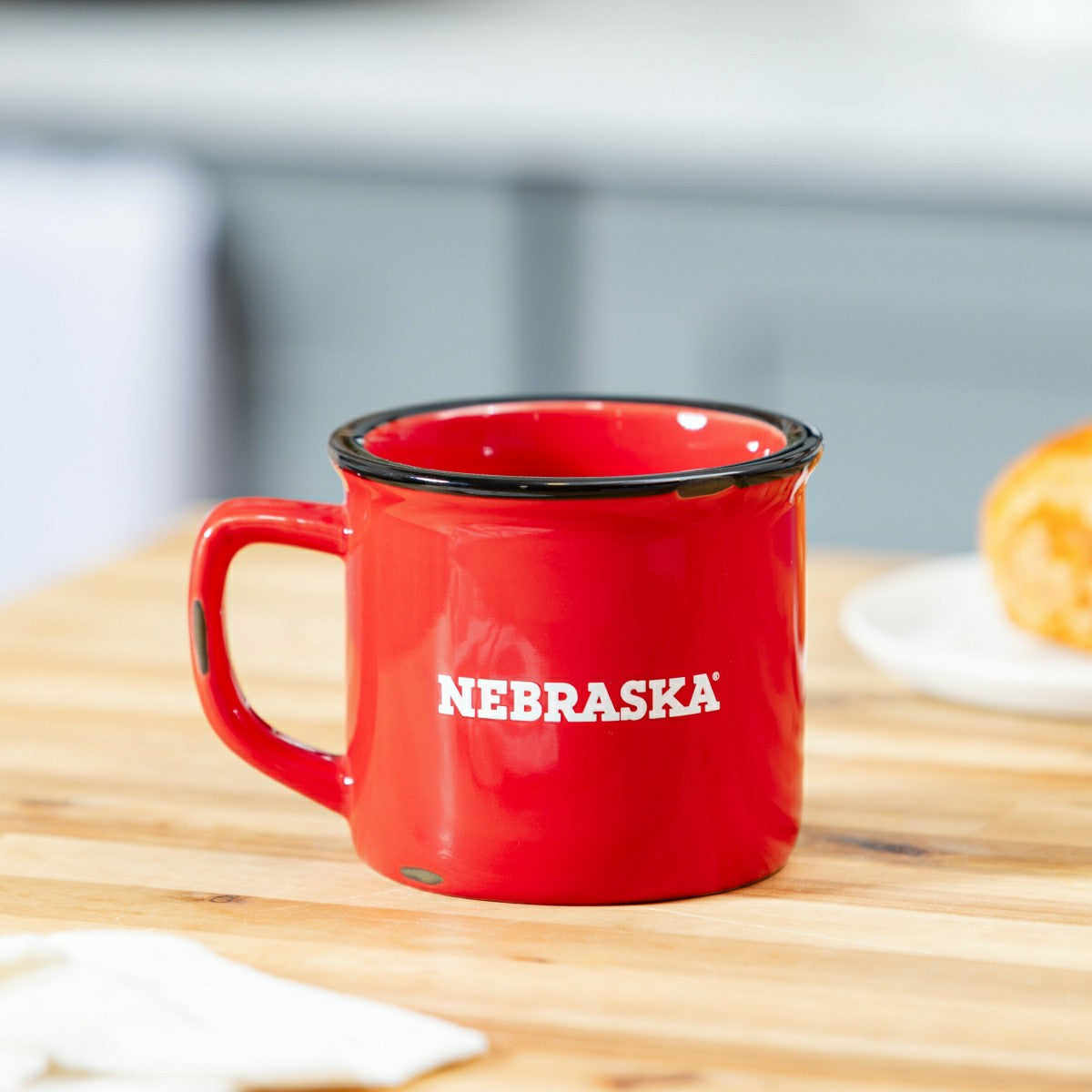 University of Nebraska Ceramic Camp Cup with Enamel Finish, 14oz - Collegiate Home