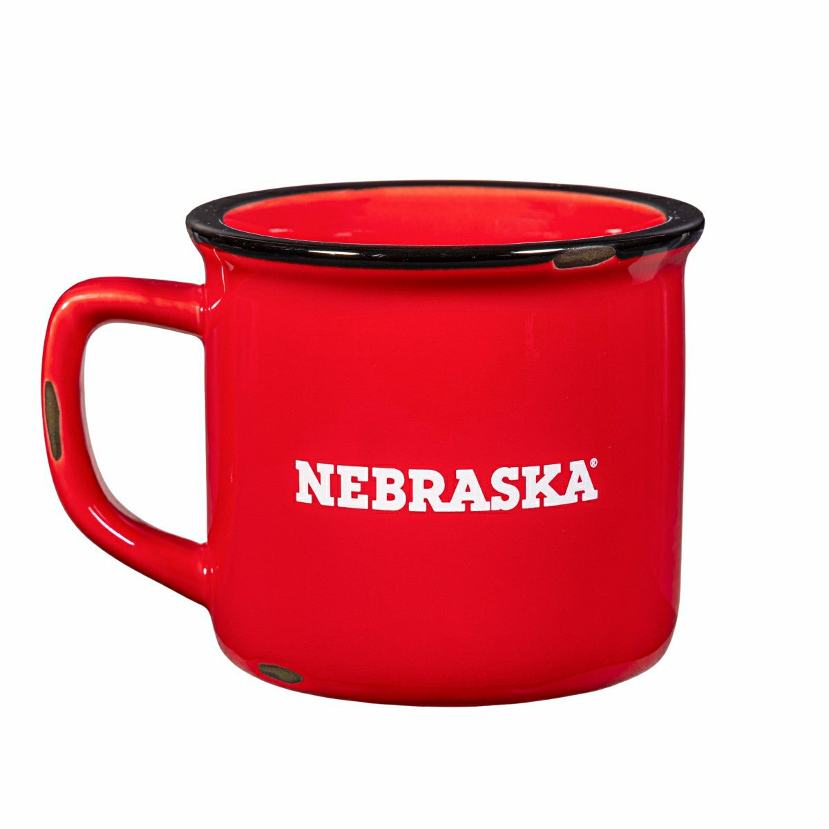 University of Nebraska Ceramic Camp Cup with Enamel Finish, 14oz - Collegiate Home