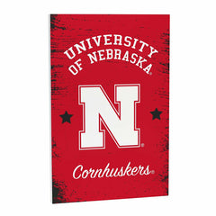 University of Nebraska Wood Wall Sign, 16x24 - Collegiate Home