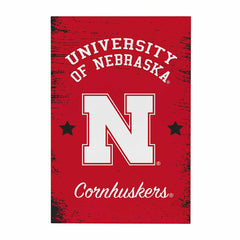 University of Nebraska Wood Wall Sign, 16x24 - Collegiate Home