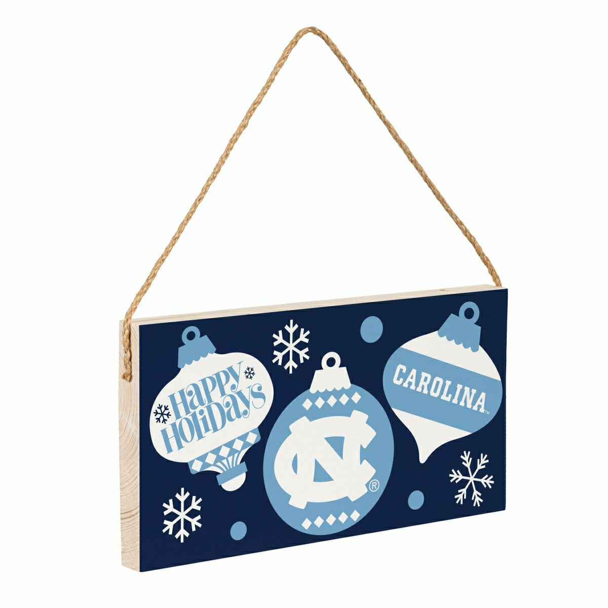 University of North Carolina Holiday Wood Wall Sign, 6x11 - Collegiate Home