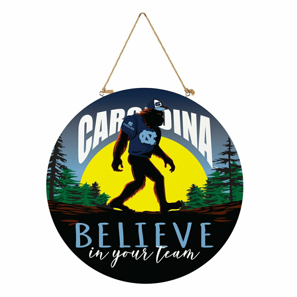 University of North Carolina Bigfoot Round Door Décor with Hanging Rop - Collegiate Home