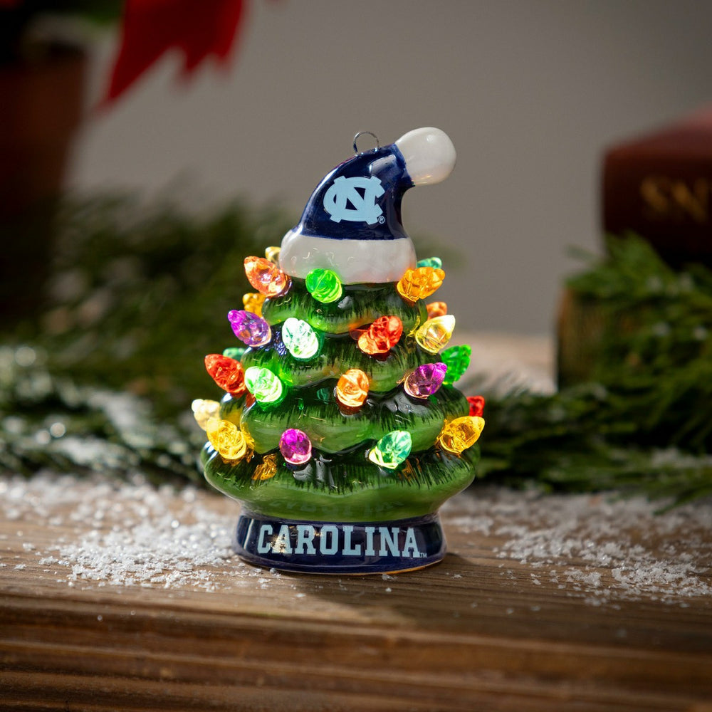 4" Mini LED Tabletop Christmas Tree, Set of 2, University of North Car - Collegiate Home