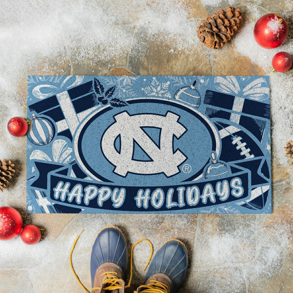 University of North Carolina Holiday PVC Mat, 28"x16" - Collegiate