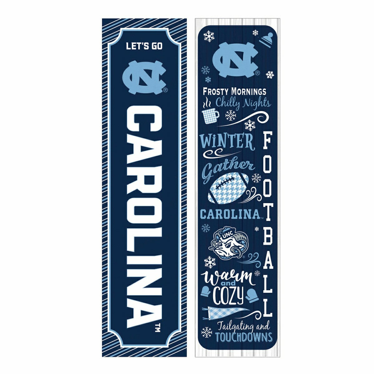 46" Double Sided Leaner, University of North Carolina, Winter Seasonal - Collegiate Home
