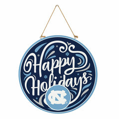 University of North Carolina Holiday Round Door Décor with Hanging Rop - Collegiate Home