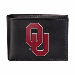 University of Oklahoma Black Bi-Fold Embroidered Wallet w/ RFID Blocking - Collegiate Home