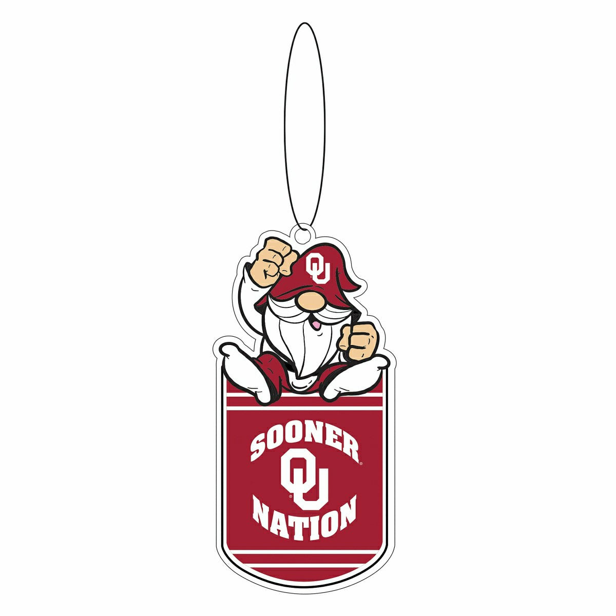 University of Oklahoma Gift Tag Ornament, Gnome Fan - Collegiate Home