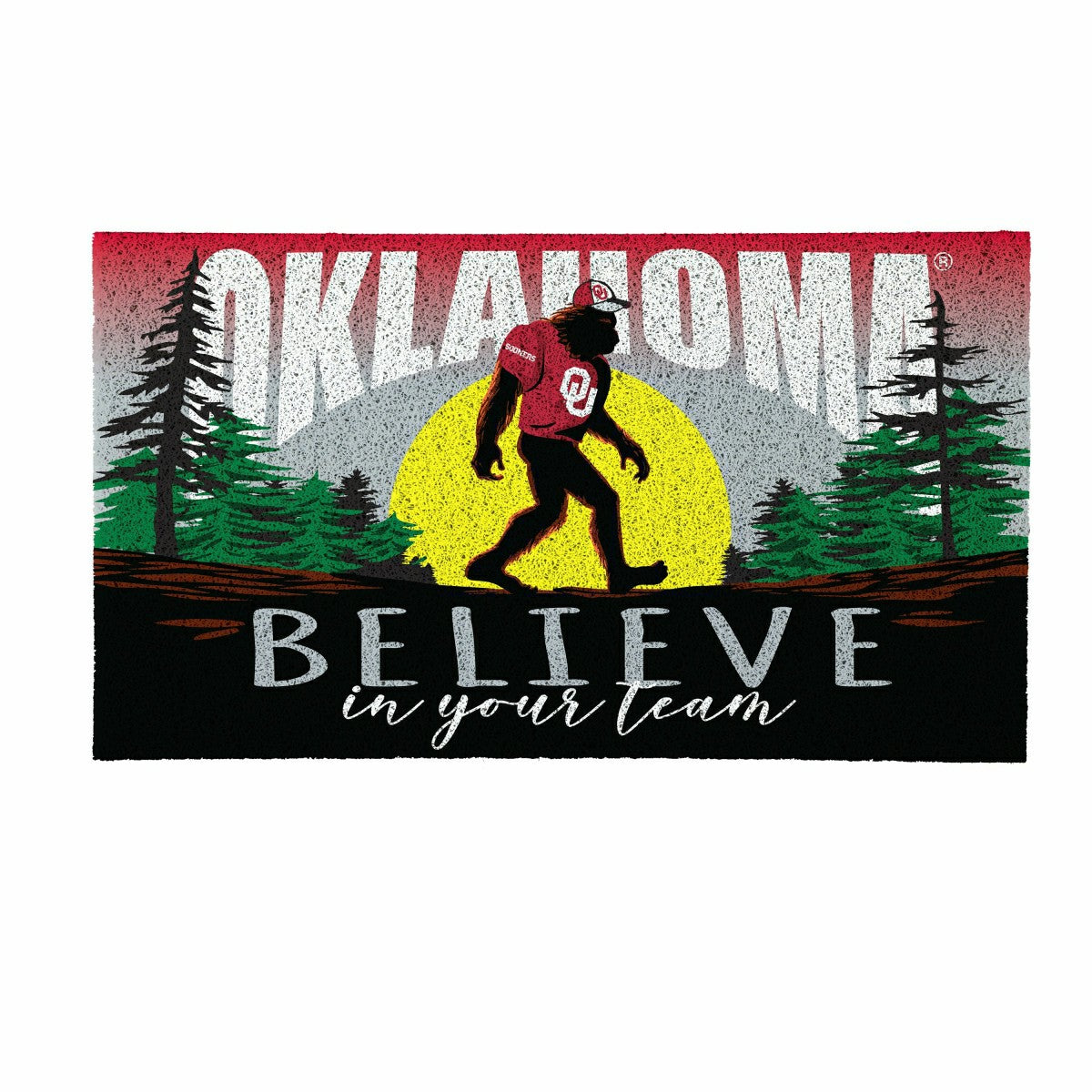 University of Oklahoma Bigfoot PVC Mat, 28"x16" - Collegiate