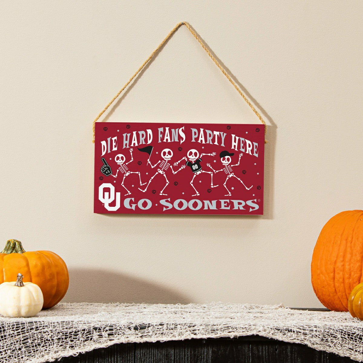 University of Oklahoma Halloween Wood Wall Sign, 6x11 - Collegiate Home