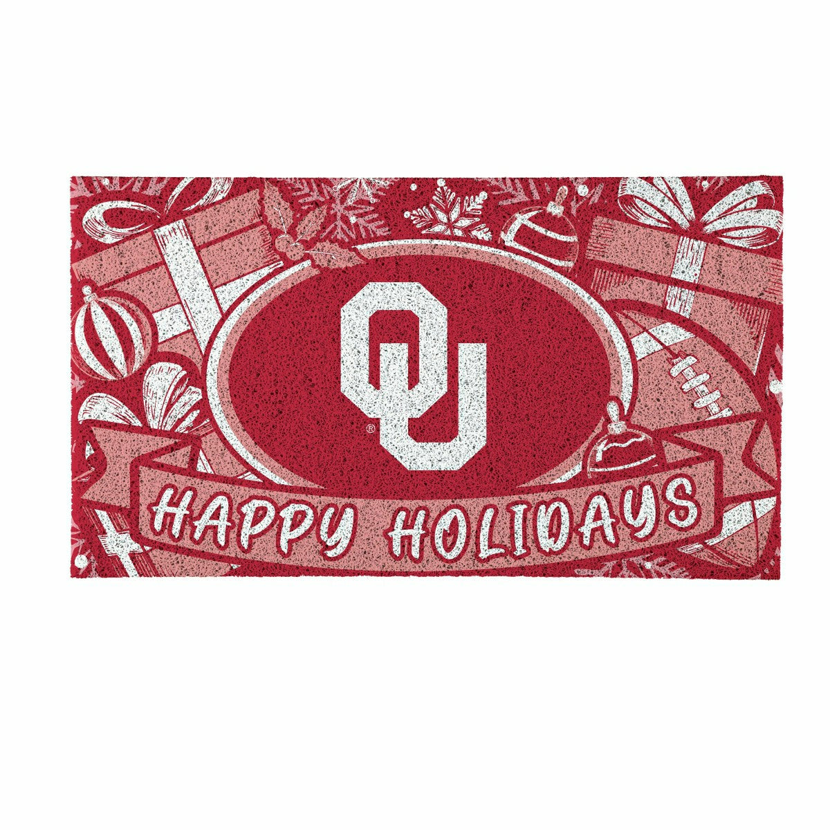 University of Oklahoma Holiday PVC Mat, 28"x16" - Collegiate