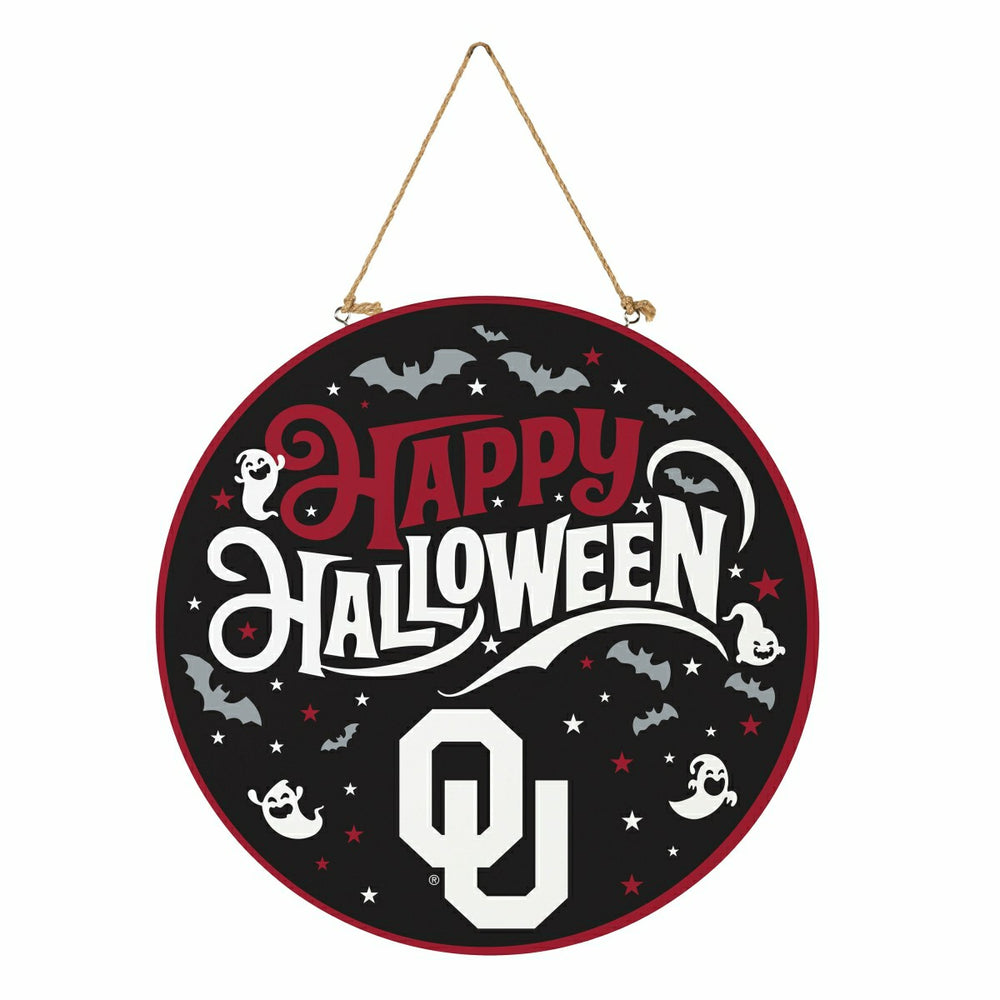 University of Oklahoma Halloween Round Door Décor with Hanging Rope, 1 - Collegiate Home