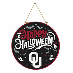 University of Oklahoma Halloween Round Door Décor with Hanging Rope, 1 - Collegiate Home
