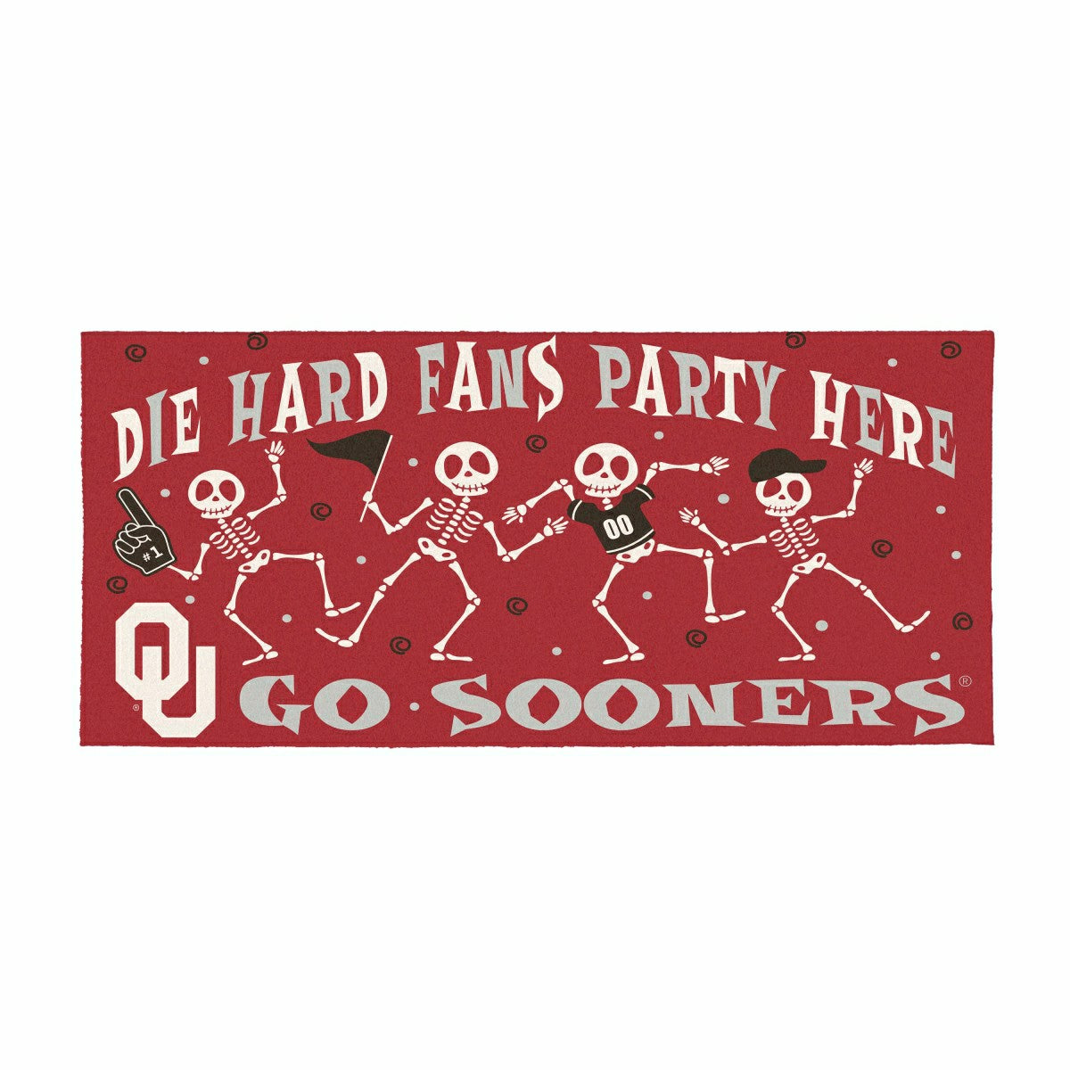 University of Oklahoma Flocked Coir Halloween Sassafras Switch Mat, 22 - Collegiate