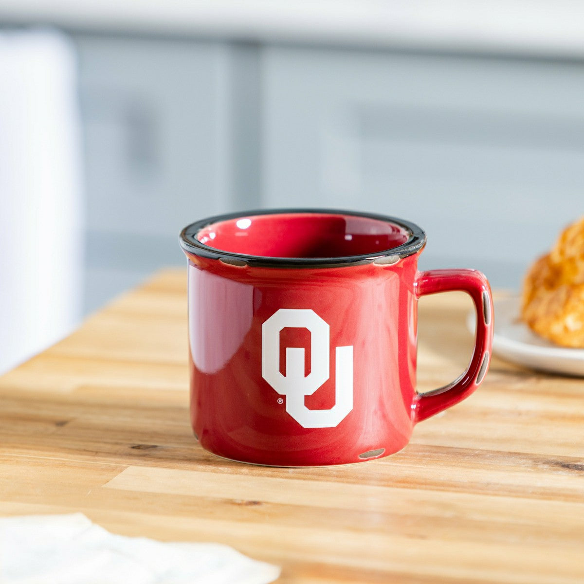 University of Oklahoma Ceramic Camp Cup with Enamel Finish, 14oz - Collegiate Home