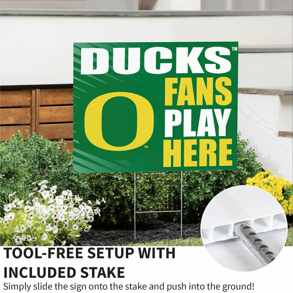 University of Oregon Coroplast Yard Sign "Fans Play Here" - Collegiate Home