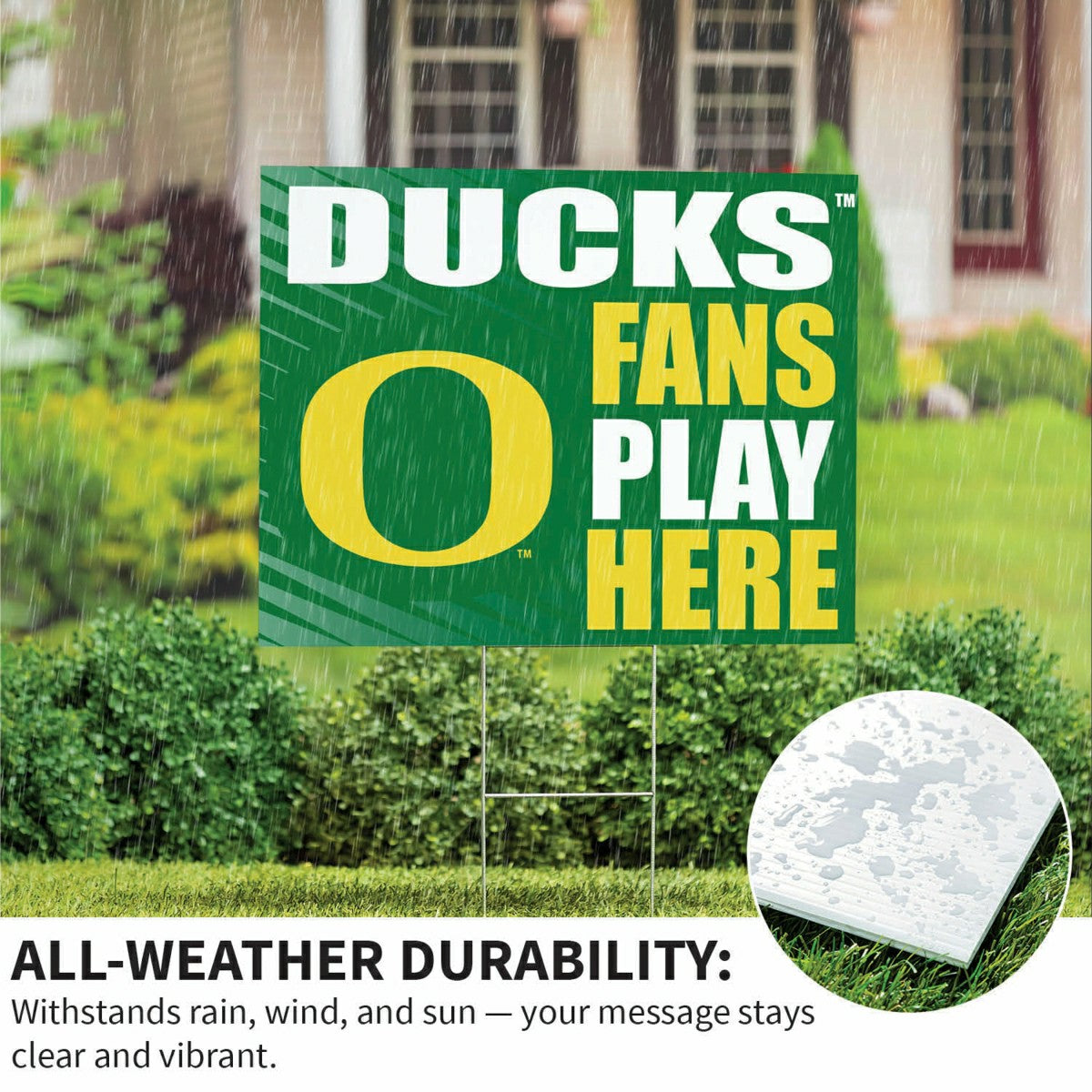 University of Oregon Coroplast Yard Sign "Fans Play Here" - Collegiate Home