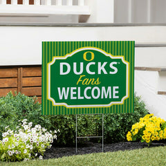 University of Oregon Coroplast Yard Sign, "Fans Welcome" - Collegiate Home