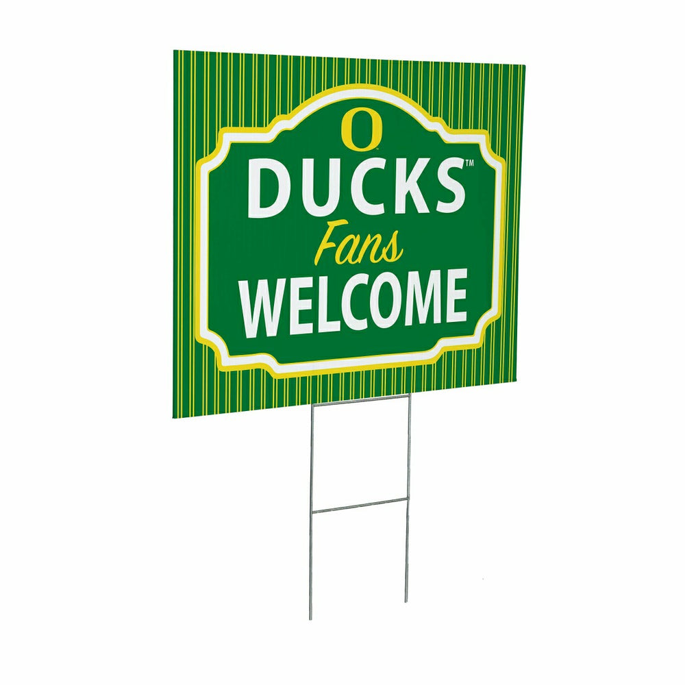 University of Oregon Coroplast Yard Sign, "Fans Welcome" - Collegiate Home