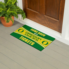 28" x 16" PVC Trapper Mat, Come Back with Tickets, University of Orego - Collegiate
