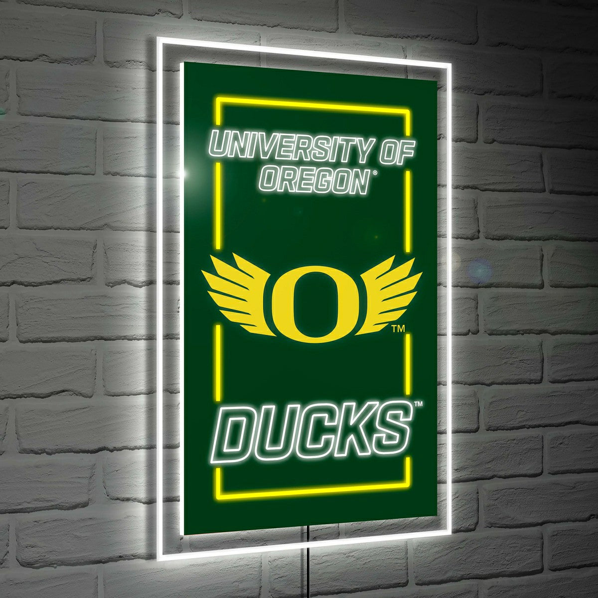 University of Oregon College Rectangle Neolite LED Decor - Collegiate Home