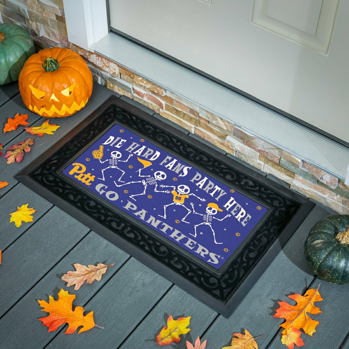 University of Pittsburgh Flocked Coir Halloween Sassafras Switch Mat,  - Collegiate