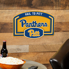 University of Pittsburgh USA Embossed Steel Wall Sign, 11" x 17" - Collegiate Home