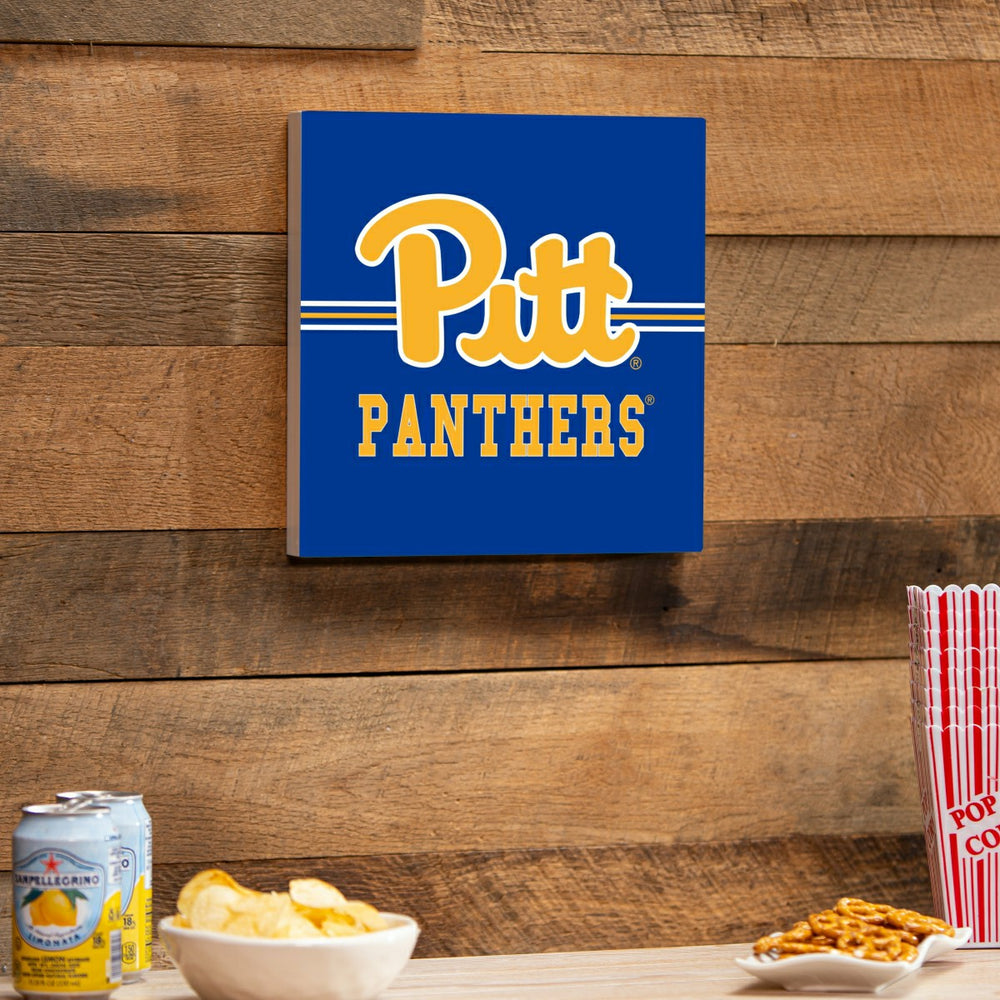 University of Pittsburgh Wood Wall Sign, 12x12 - Collegiate Home