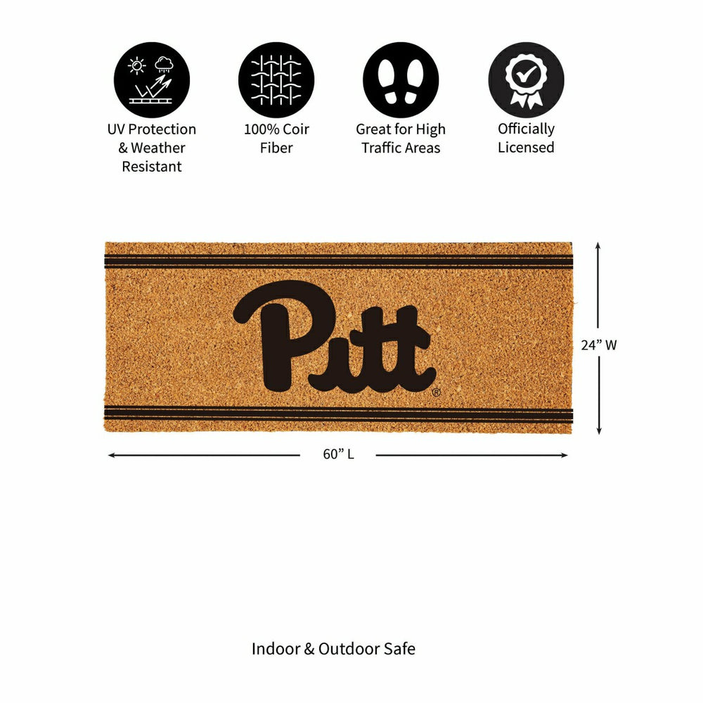 University of Pittsburgh Extra Large One Color Coir Mat, 60"x24" - Collegiate