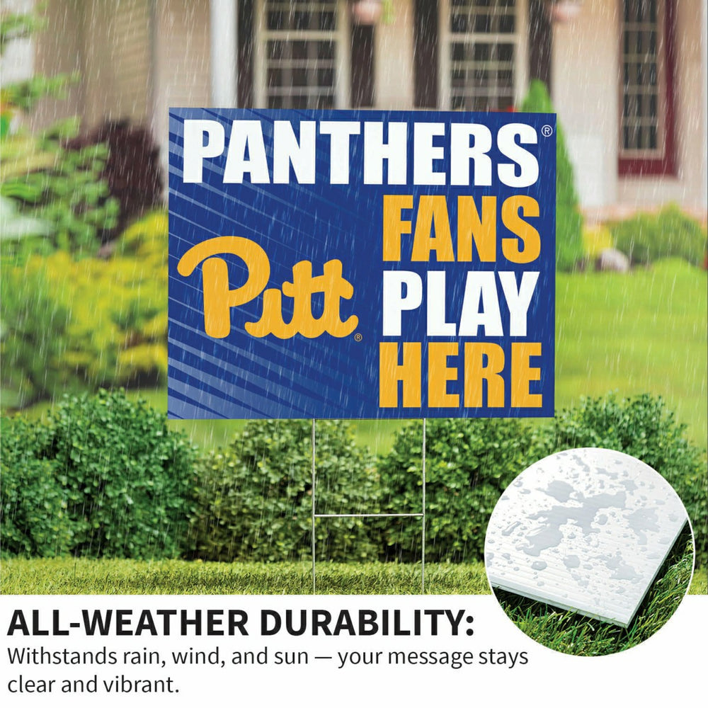 University of Pittsburgh Coroplast Yard Sign "Fans Play Here" - Collegiate Home