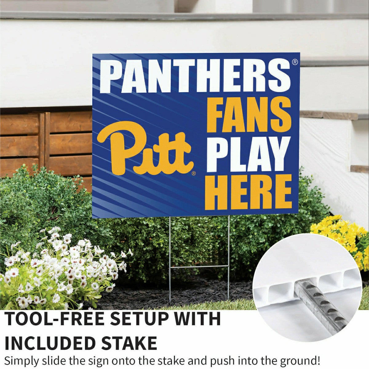 University of Pittsburgh Coroplast Yard Sign "Fans Play Here" - Collegiate Home