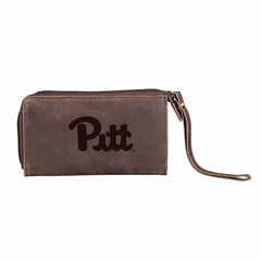 Wristlet Wallet, Brown, University of Pittsburgh - Collegiate Home