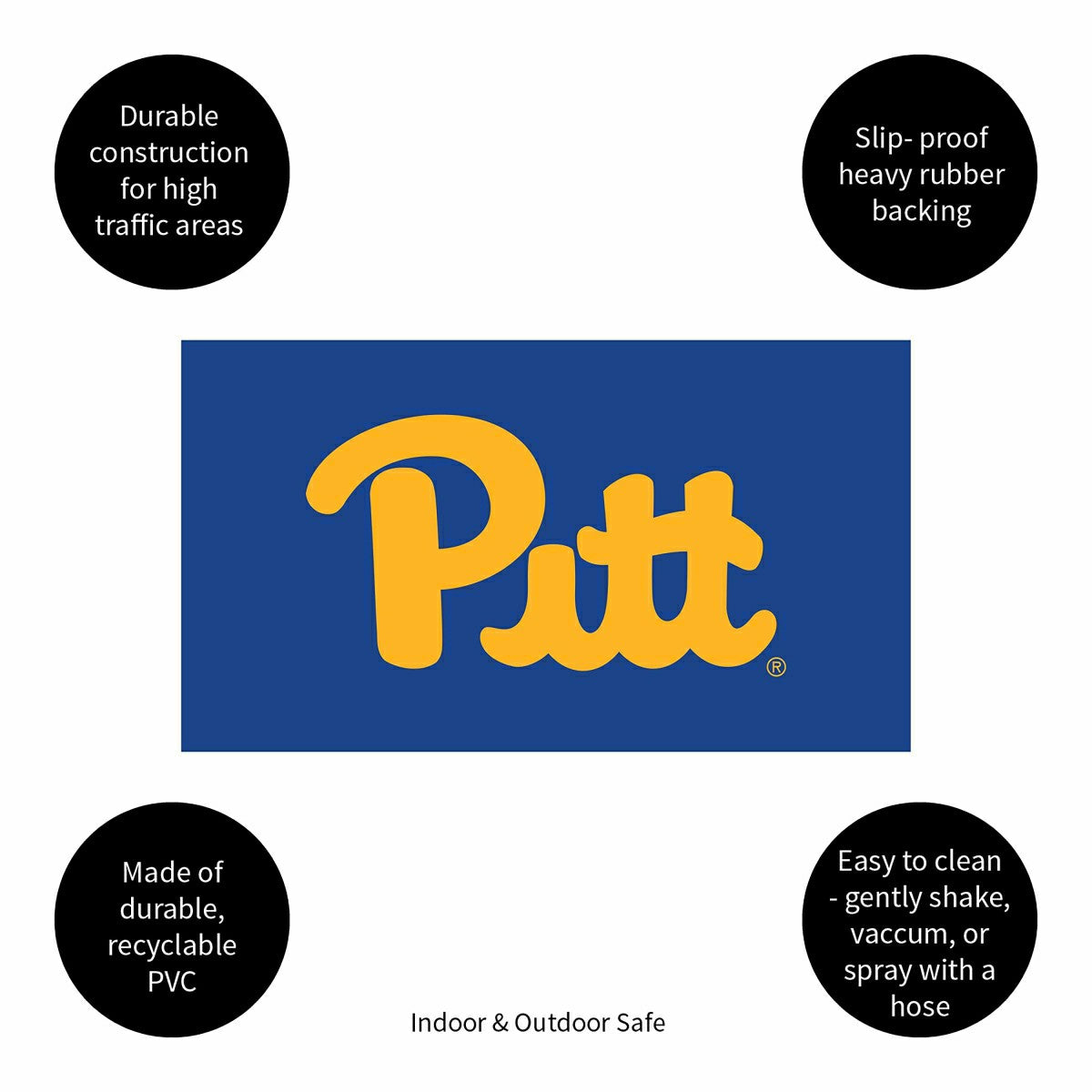 Full Color PVC Mat, 16" x 28", University of Pittsburgh - Collegiate