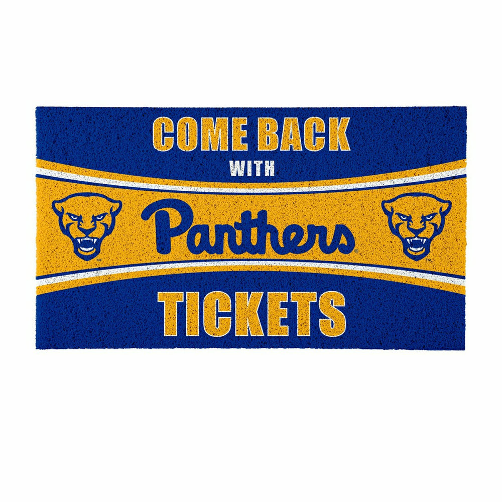 28" x 16" PVC Trapper Mat, Come Back with Tickets, University of Pitts - Collegiate