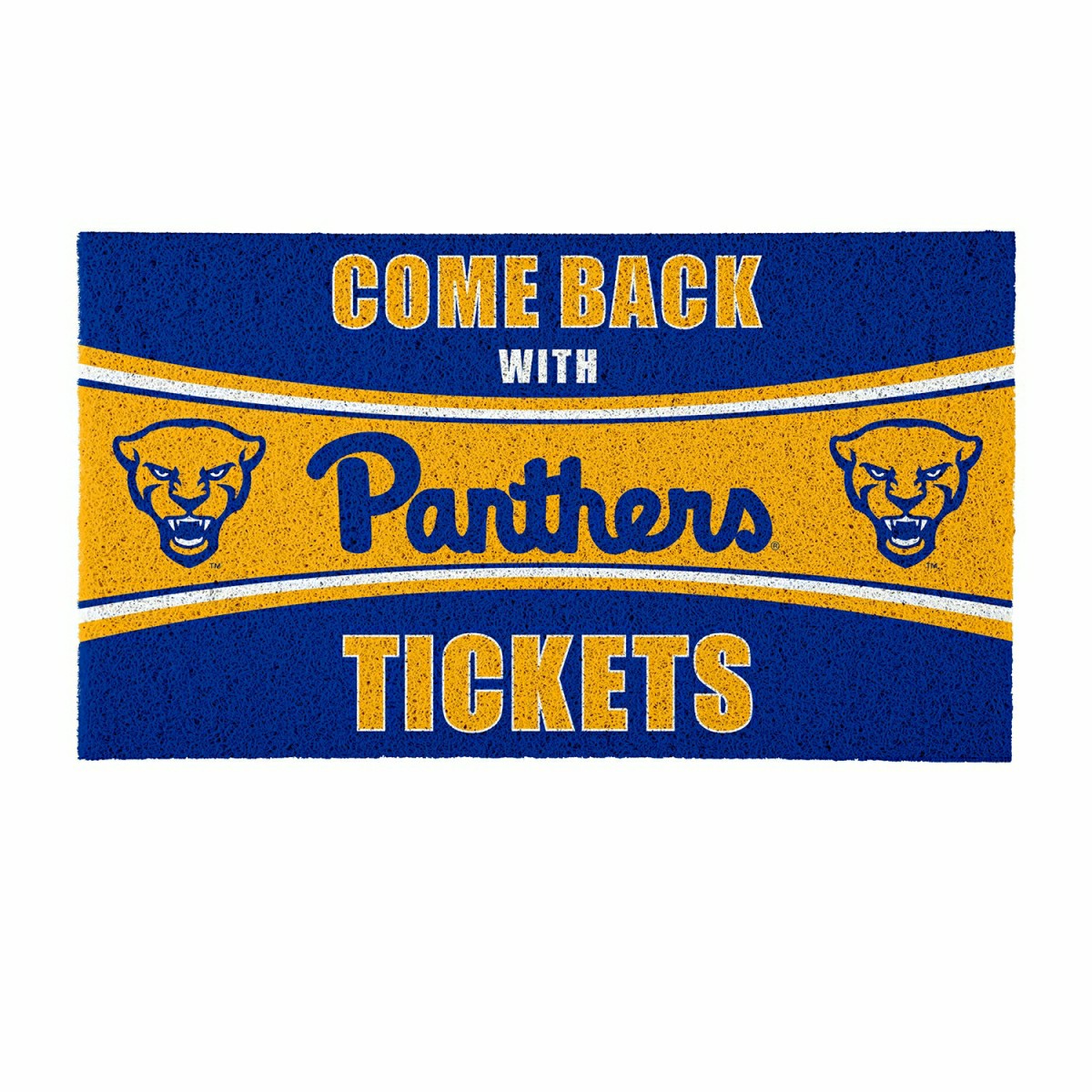 28" x 16" PVC Trapper Mat, Come Back with Tickets, University of Pitts - Collegiate