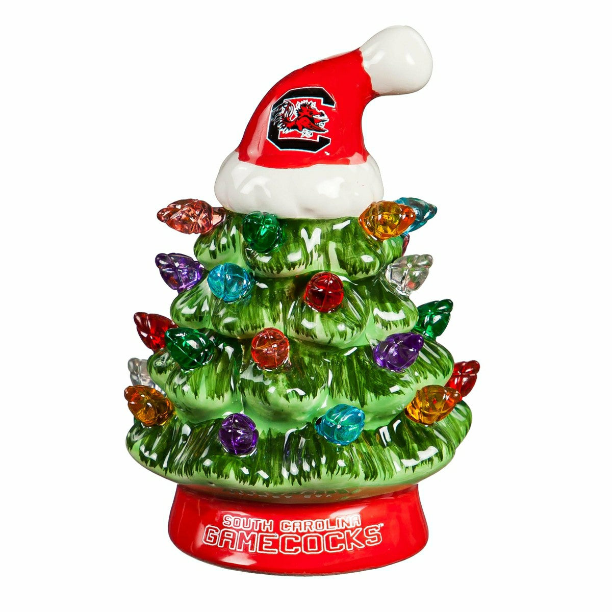 4" Mini LED Tabletop Christmas Tree, Set of 2, University of South Car - Collegiate Home