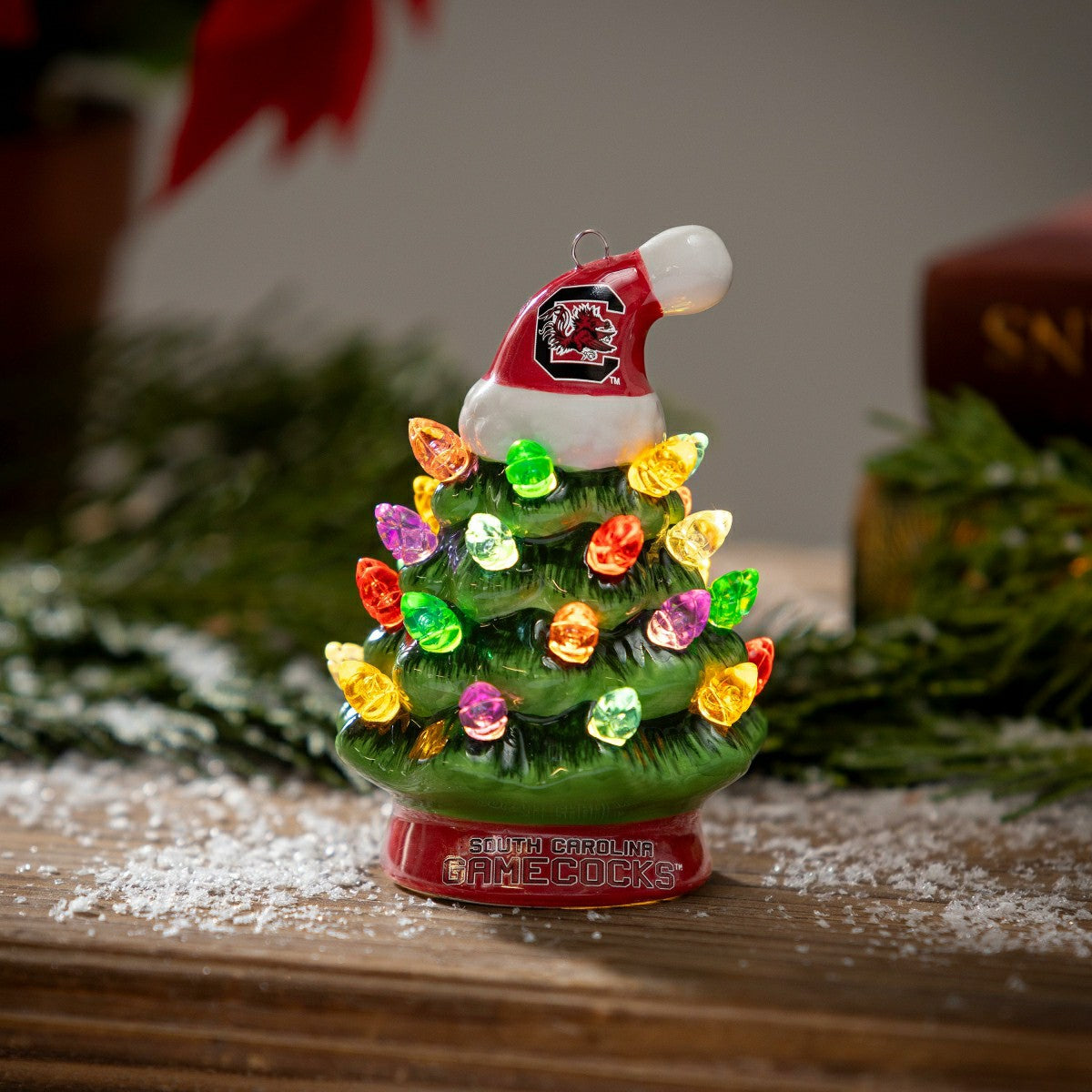 4" Mini LED Tabletop Christmas Tree, Set of 2, University of South Car - Collegiate Home