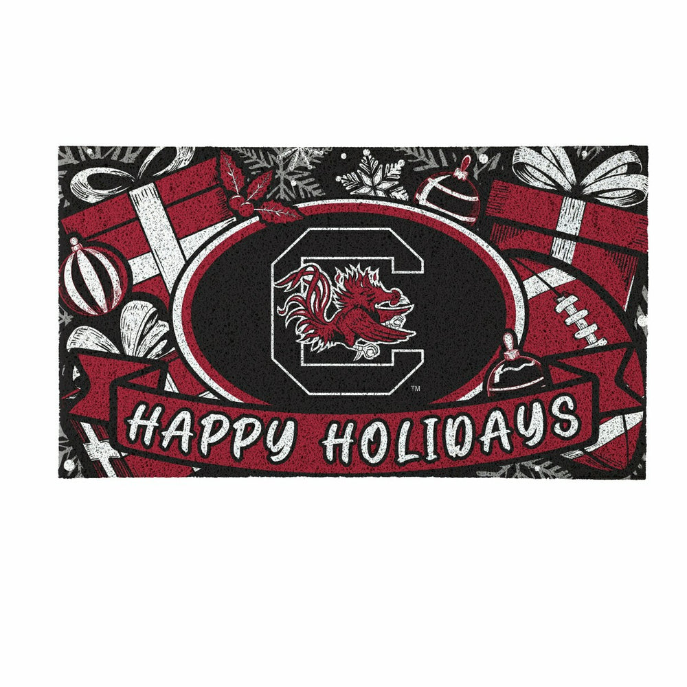 University of South Carolina Holiday PVC Mat, 28"x16" - Collegiate