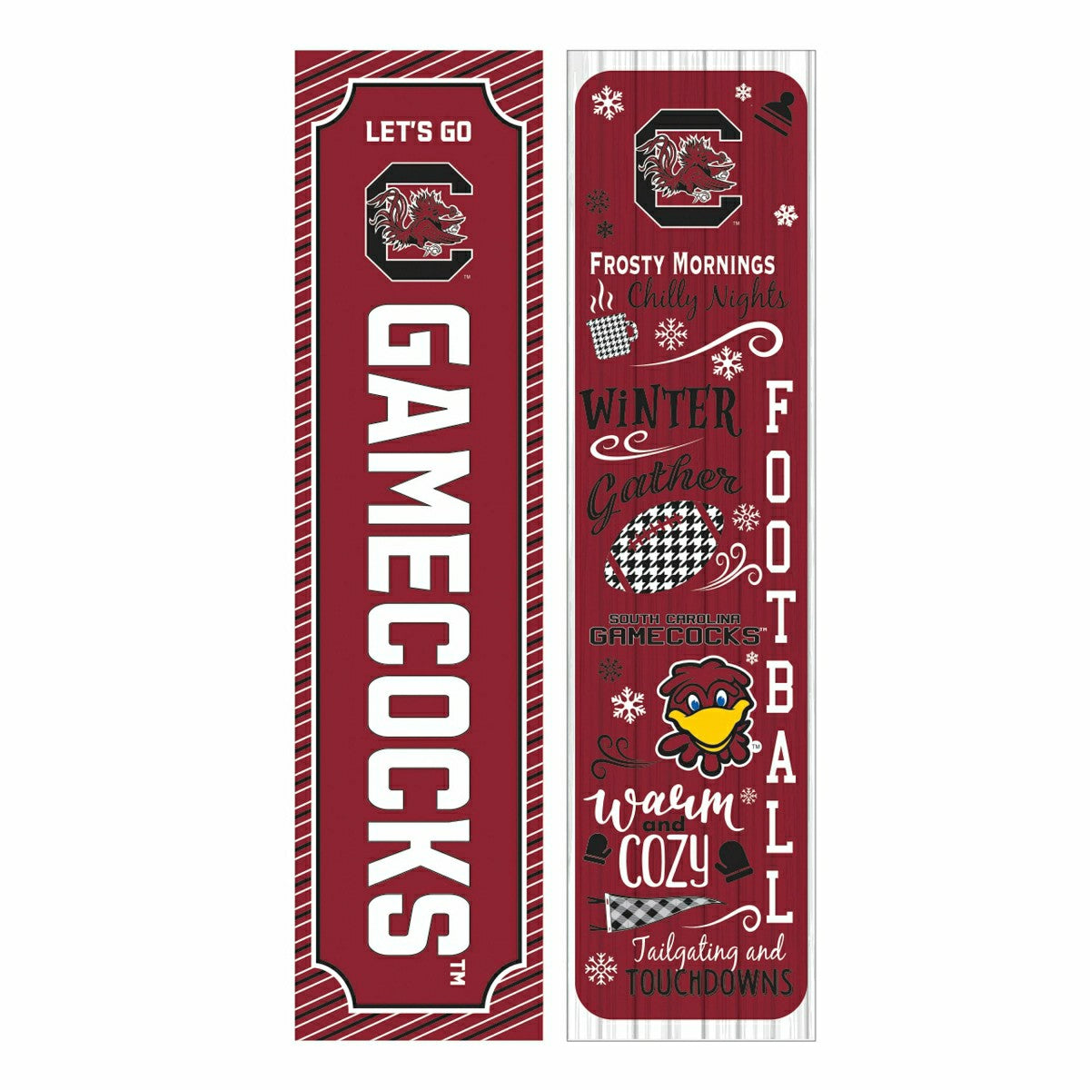 46" Double Sided Leaner, University of South Carolina, Winter Seasonal - Collegiate Home