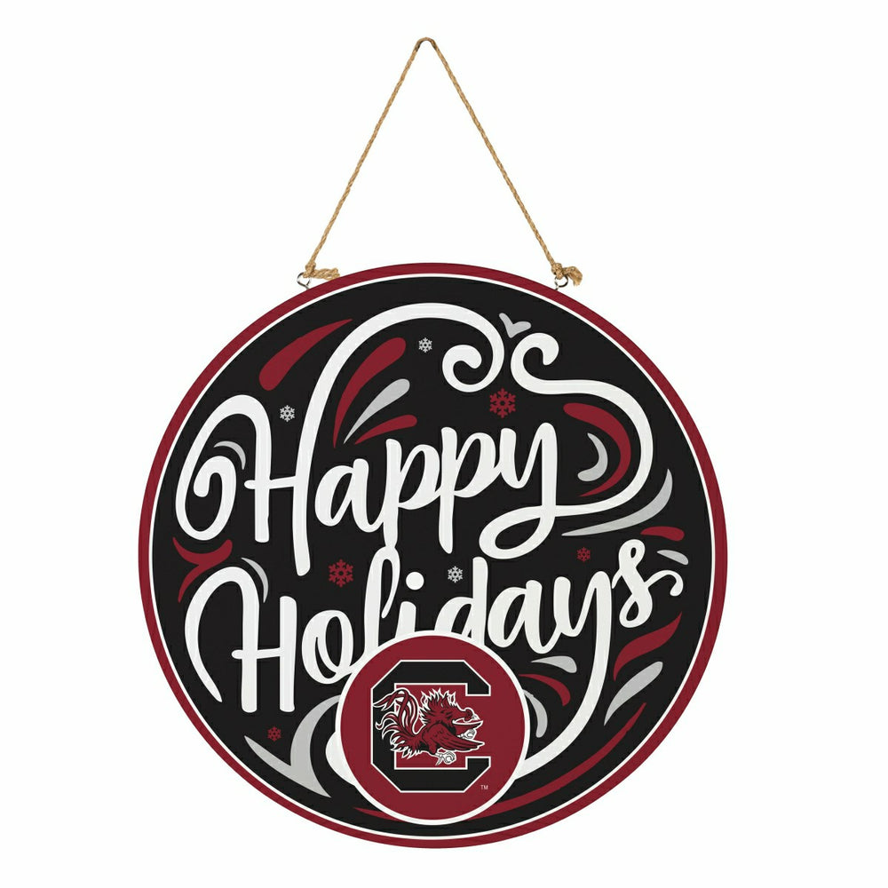 University of South Carolina Holiday Round Door Décor with Hanging Rop - Collegiate Home