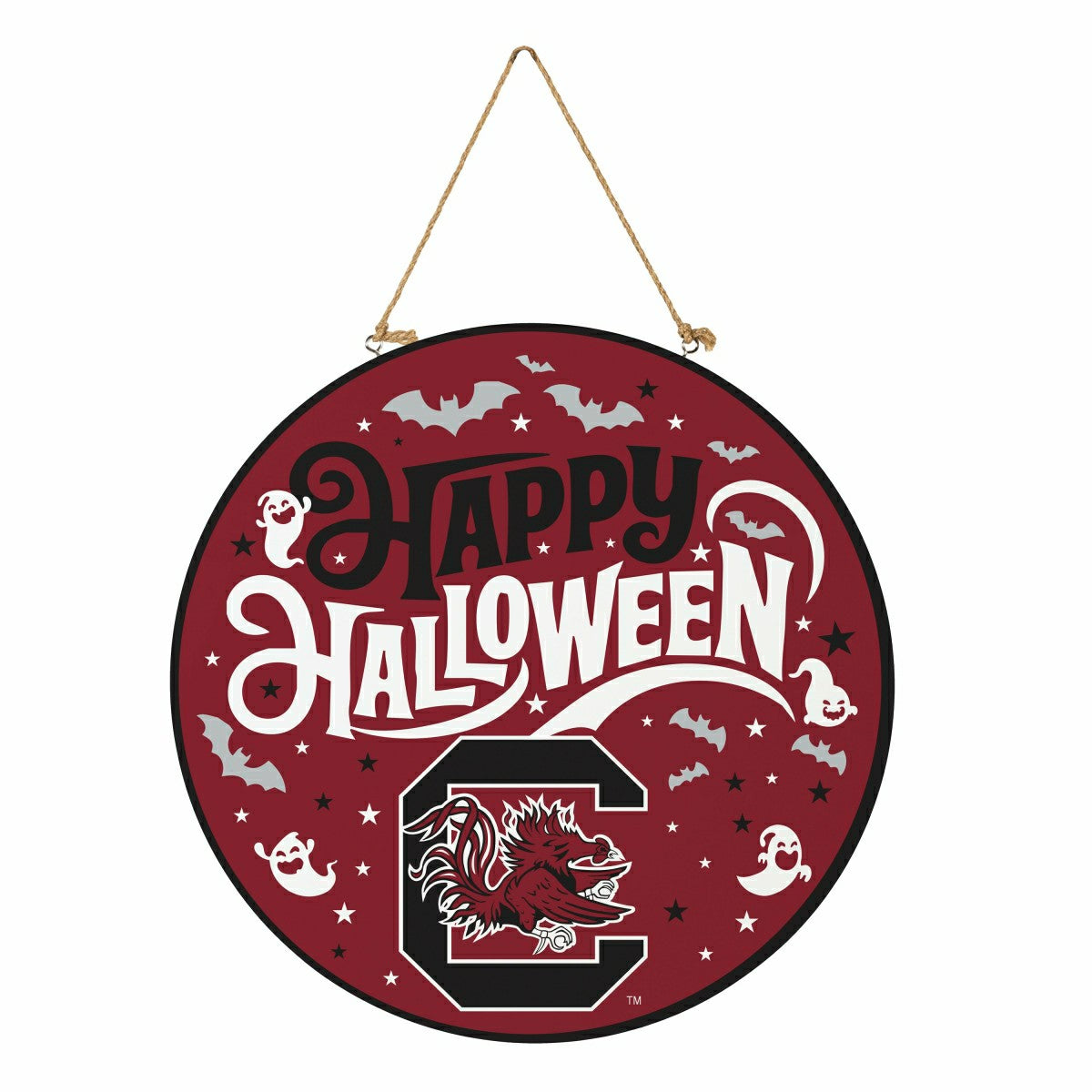 University of South Carolina Halloween Round Door Décor with Hanging R - Collegiate Home